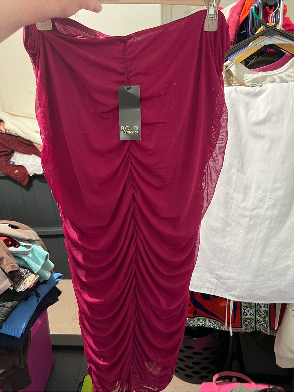 BOLD elements Ruched Berry Midi/Maxi  Skirt - Picture 6 of 12